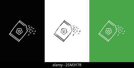 Sowing seeds. Vector editable outline stroke. Growing seedlings Stock Vector