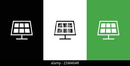 Simple vector icon energy efficiency, solar panel. solar panel black icon isolated on white Stock Vector
