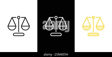 Scales of justice flat icon for apps and websites Stock Vector