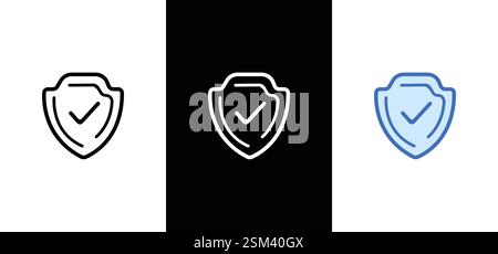Shield check mark icon . Protection secure lock vector sign. Security and privacy symbol. Secure internet icon. Stock Vector