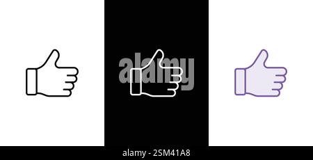 Like confirm and thumb up outline icon. Like or thumbs up vector icon Stock Vector