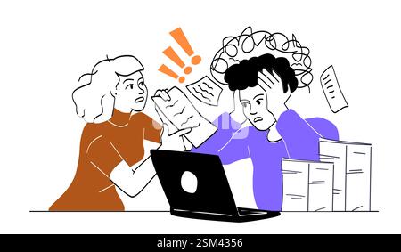 Office stress and frustration between colleagues. Stock Vector