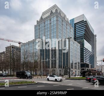 Headquarters of Euroclear, a financial clearing institution in Brussels, Belgium, 12 FEB 2025 Stock Photo