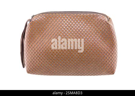 old brown leather bag isolated on white background Stock Photo