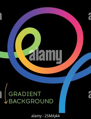 Gradient Abstract Background with Colorful Swirling Lines, creative concept Stock Vector