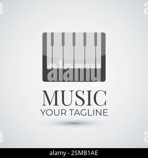 Piano logo design template icon Stock Vector