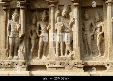 Five or pancha rathas example of monolith Indian rock cut architecture ...