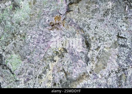 Texture of natural gray, pink and green granite stone Stock Photo