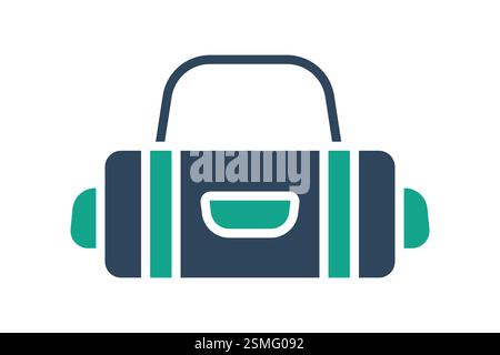 Gym bag icon. solid icon style. icon related to gym and fitness. gym elements vector illustration Stock Vector