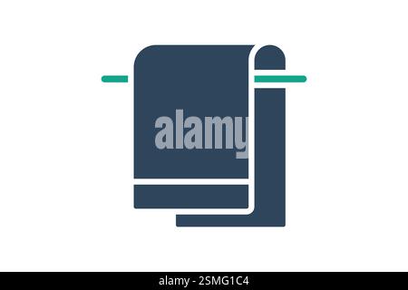 Towel icon. solid icon style. icon related to gym and fitness. gym elements vector illustration Stock Vector