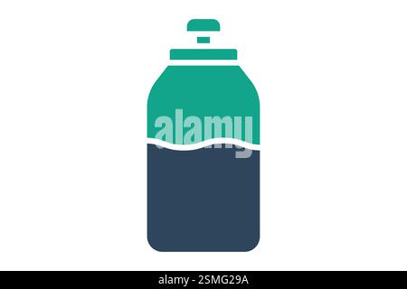 Water bottle icon. solid icon style. icon related to drink. gym elements vector illustration Stock Vector