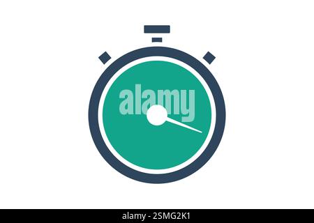 Stopwatch icon. solid icon style. icon related to gym and fitness. gym elements vector illustration Stock Vector
