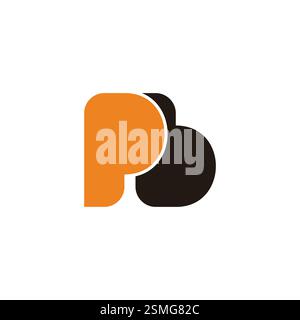 letters pb simple shadow cute simple logo vector Stock Vector