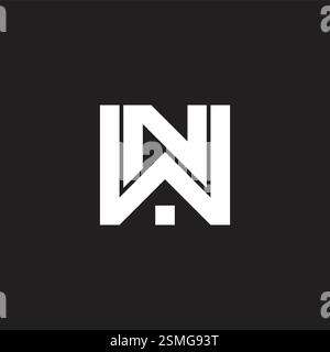 letter nw stripes geometric home design logo vector Stock Vector