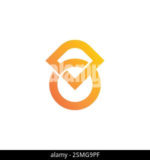 golden diamond linked ring abstract gradient logo vector Stock Vector