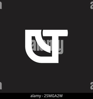 letters nt abstract geometric stripes logo vector Stock Vector