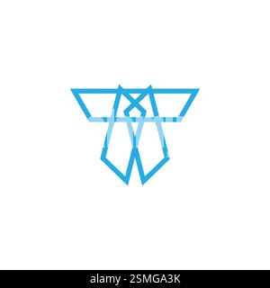 letters mt linked lines simple geometric wire logo vector Stock Vector