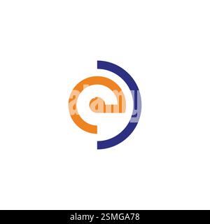 letters de simple colorful motion circles logo vector Stock Vector