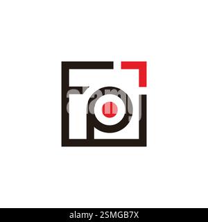 letters fp dot squares arrow simple geometric logo vector Stock Vector