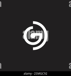 letters gd simple abstract motion circles logo vector Stock Vector