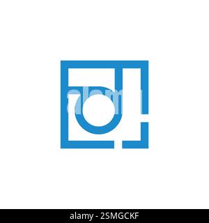 letter d swirl motion square geometric logo vector Stock Vector