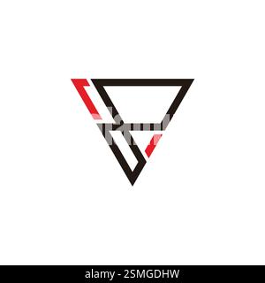 letters pv abstract triangles linear geometric logo vector Stock Vector