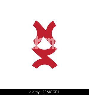 letter nz japanese style red font simple logo vector Stock Vector