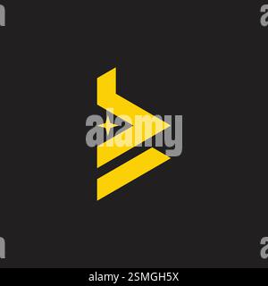letter bb star simple geometric lines logo vector Stock Vector