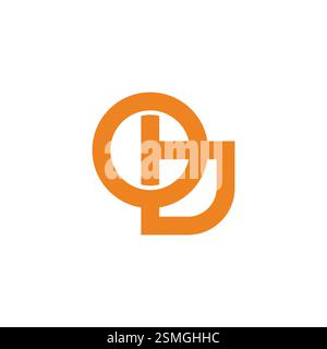 letters ob simple geometric linked logo vector Stock Vector