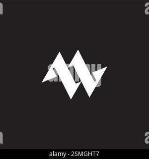 letters mn stripes linked sharp shape geometric logo vector Stock Vector