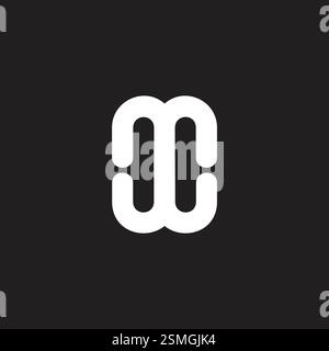 letter mw linked curves loop motion simple logo vector Stock Vector