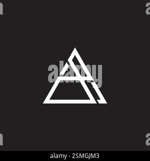 letters da abstract triangles geometric logo vector Stock Vector