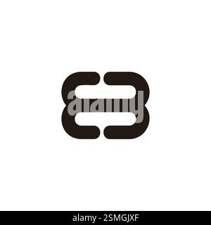 letter eb linked curves loop motion simple logo vector Stock Vector