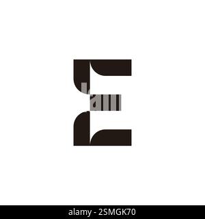 letter e curves simple geometric shape logo vector Stock Vector