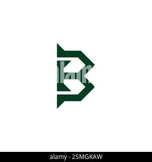 letters bt simple linked abstract lines logo vector Stock Vector