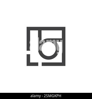 letter b square rotate motion lines logo vector Stock Vector