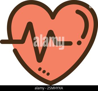 Heart pulse vector doodle illustration and graphicmissing value Stock Vector