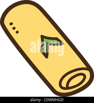 Dadar gulung vector doodle illustration and graphic. Part of indonesian snacks category. Stock Vector