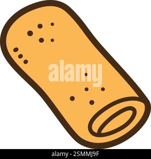 Dadar gulung vector doodle illustration and graphic. Part of indonesian snacks category. Stock Vector