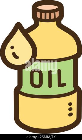 Coconut oil vector doodle illustration and graphic. Part of kitchen and cooking category. Stock Vector