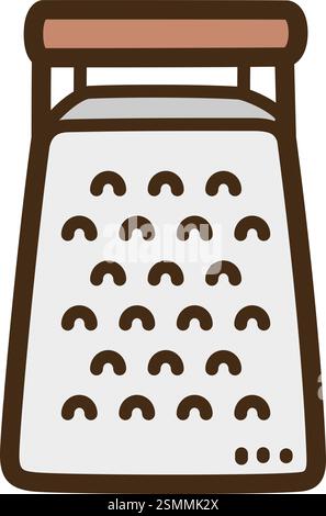 Grater vector doodle illustration and graphic. Part of kitchen and cooking category. Stock Vector