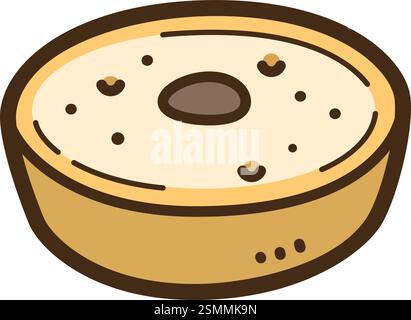 Kue lumpur vector doodle illustration and graphic. Part of indonesian snacks category. Stock Vector