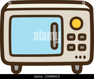 Oven vector doodle illustration and graphic. Part of kitchen and cooking category. Stock Vector