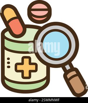 Medical research vector doodle illustration and graphic. Part of laboratory category. Stock Vector