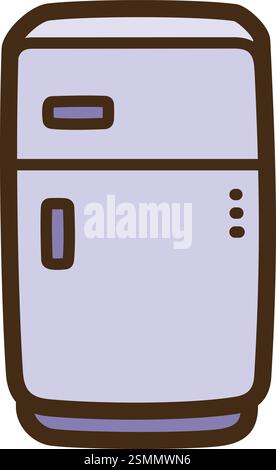 Refrigerator vector doodle illustration and graphic. Part of kitchen and cooking category. Stock Vector
