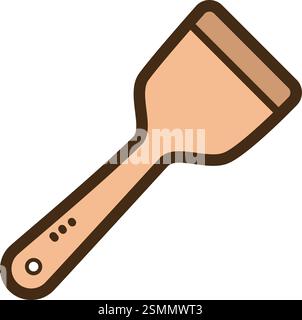 Asian turner vector doodle illustration and graphic. Part of kitchen and cooking category. Stock Vector