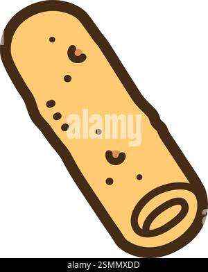 Sosis solo vector doodle illustration and graphic. Part of indonesian snacks category. Stock Vector