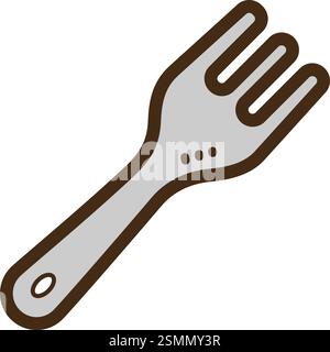Fork vector doodle illustration and graphic. Part of kitchen and cooking category. Stock Vector