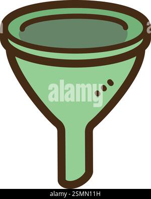 Laboratory funnel vector doodle illustration and graphic. Part of laboratory category. Stock Vector
