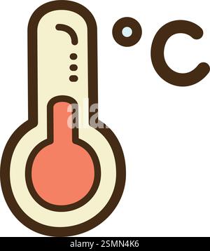Temperature vector doodle illustration and graphic. Part of laboratory category. Stock Vector